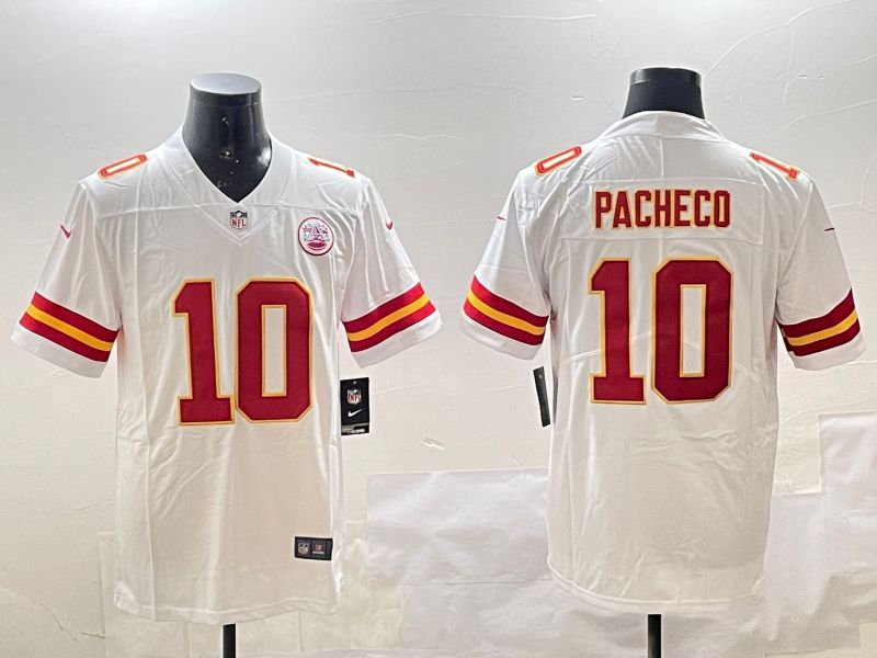 Men Kansas City Chiefs #10 Pacheco White Second generations 2025 Nike Limited NFL Jersey style 1